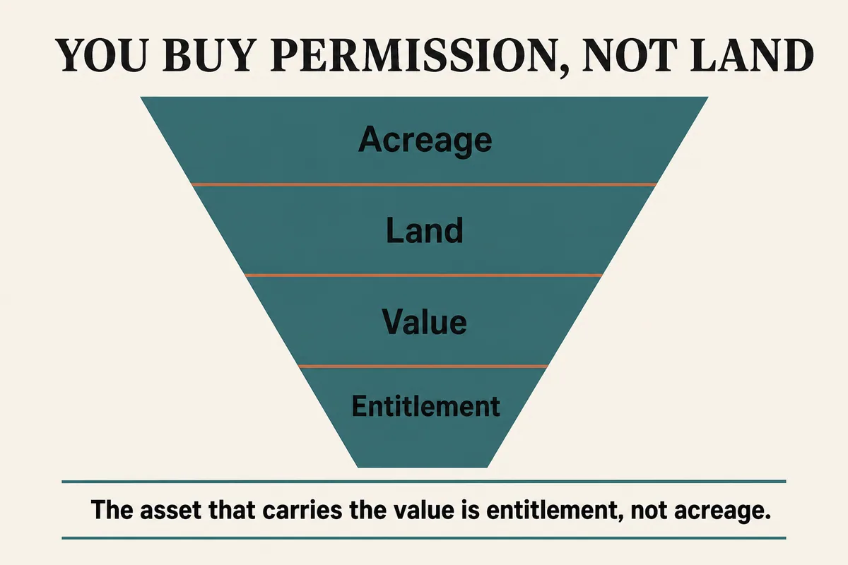 Visual summary for You Are Buying Permission, Not Land.
